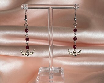 angel heart dangle earrings <3