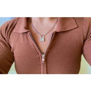 Lock Paper Clip Necklace