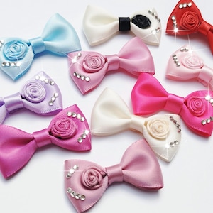 Hair bows fo small dogs, dog hair bow with clip, puppy bow clip, Yorkie hair bow, Maltese,  puppy bow small dog.