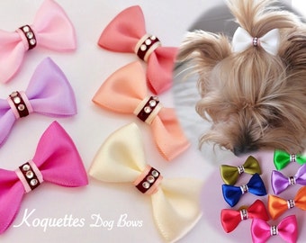 Dog hair bows small, dog hair clip , dog bow with clip, puppy bow clip, Yorkie hair bow, Maltese,  puppy bow small dog.
