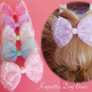 Dog hair bows, small dog bow,  puppy bow, dog hair accessories,  dog hair tie, dog groom bows, pet bow, dog top knot bow, girl dog hair bow.