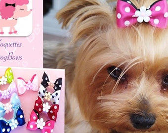 Dog hair bows, hair bow for yorkie, shih tzu, girl dog bow, small dog bow, pet hair bow, hair clip for dogs,