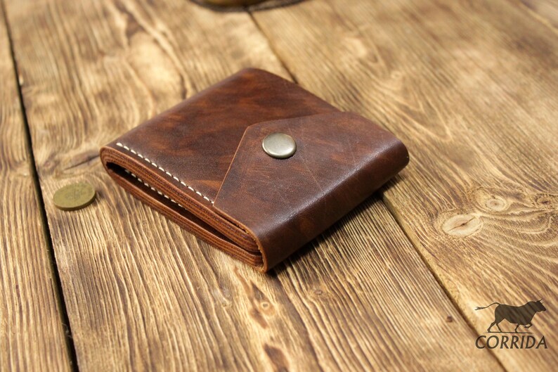 Groomsmen gift Handmade wallet Cards wallet Gift for men Brown wallet mens Leather wallet bifold Vintage mens wallet