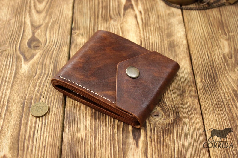 Groomsmen gift Handmade wallet Cards wallet Gift for men Brown wallet mens Leather wallet bifold Vintage mens wallet