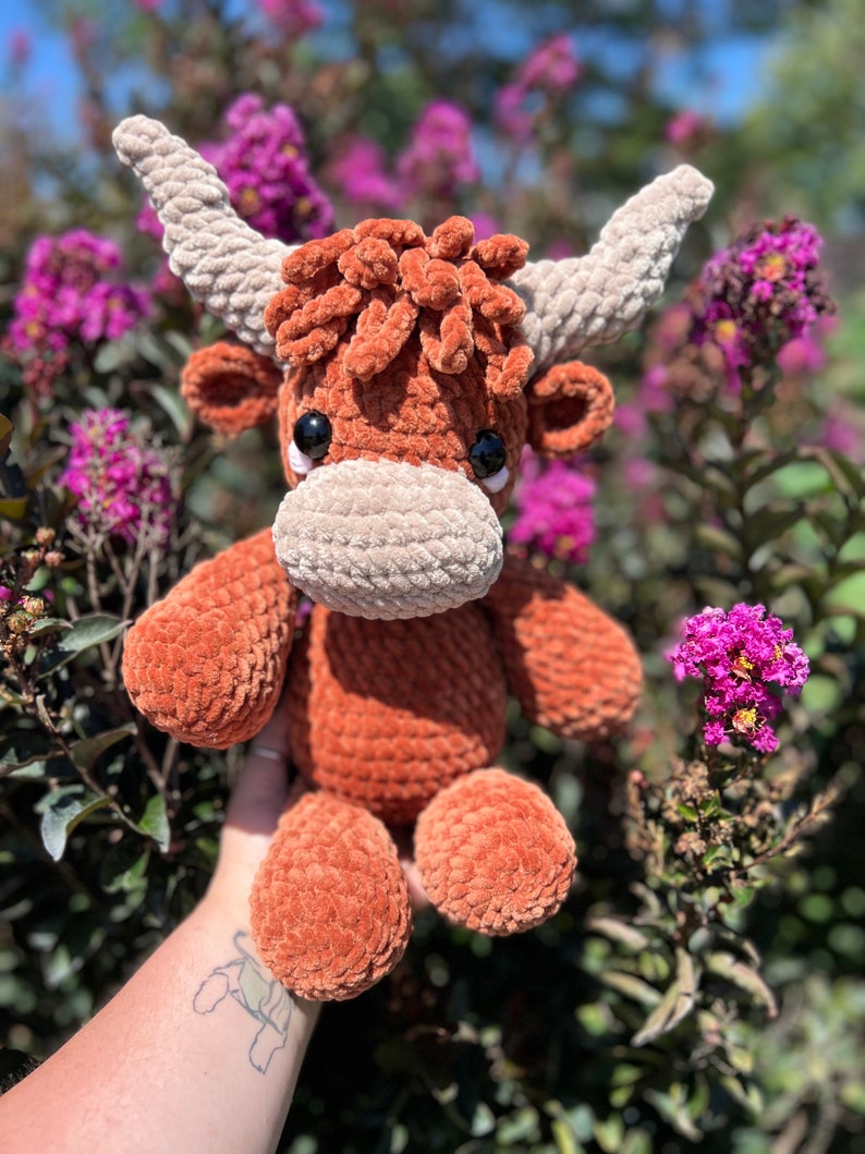 Crochet 3 in 1 cow, highland cow, longhorn pattern image 6