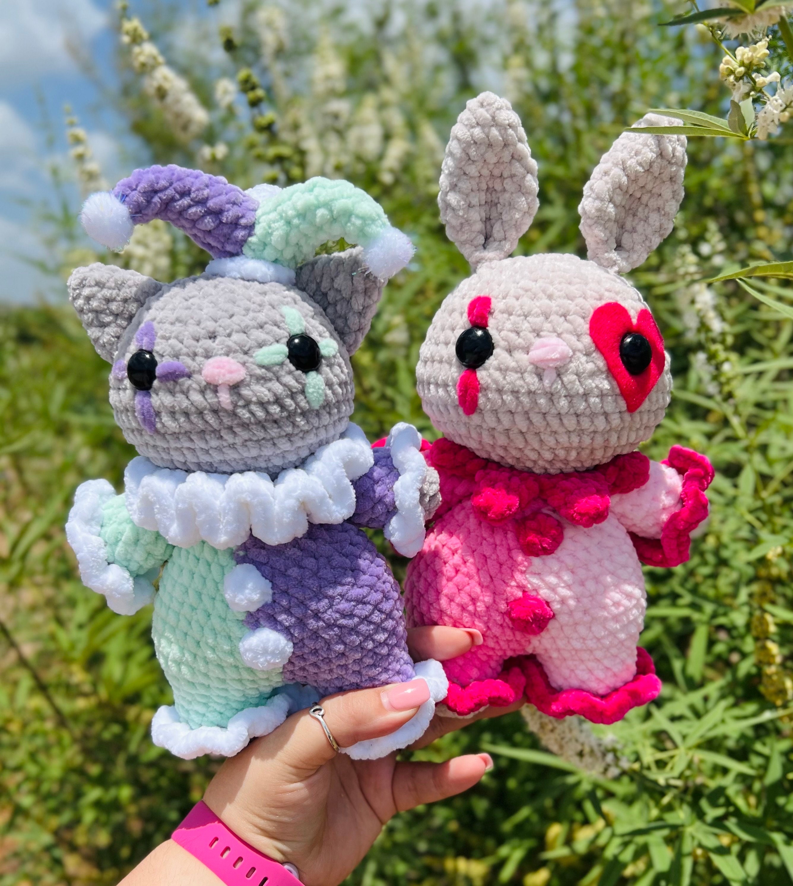 Crochet Jester Kitty and Bunny Pattern. Crochet Jester Bunny