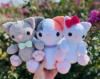 Crochet cat pattern. Crochet kitty friends pdf pattern