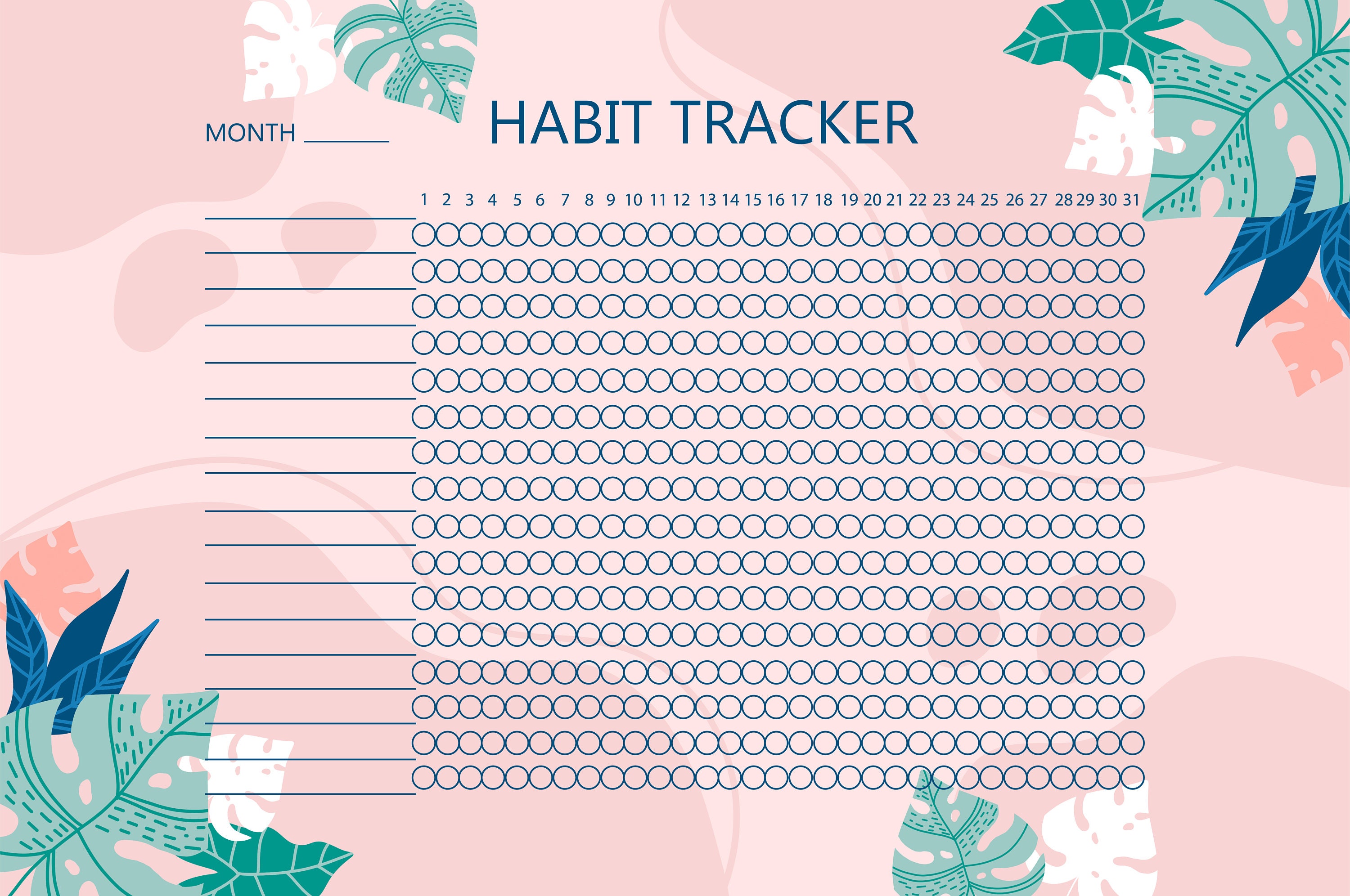 Habit Tracker Calendar Etsy