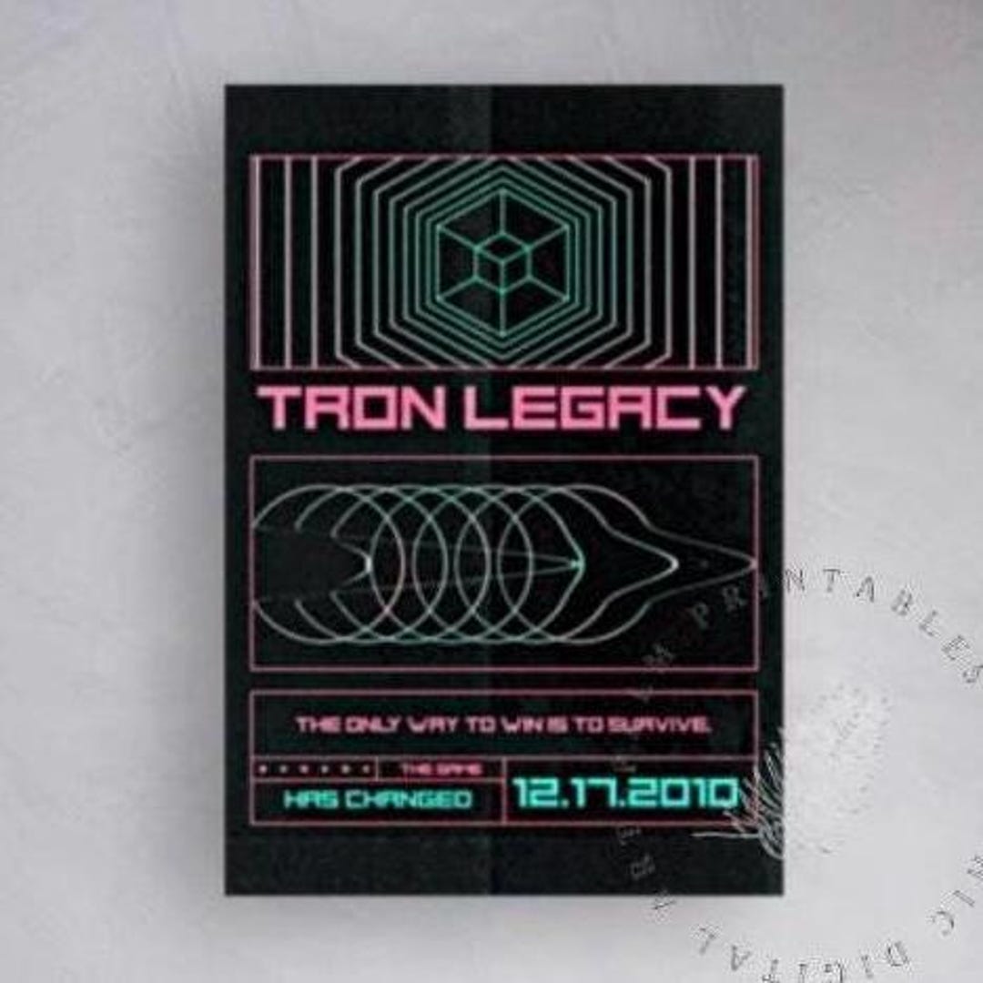 Retro 80s Tron Legacy Printable Art Poster - Etsy Australia