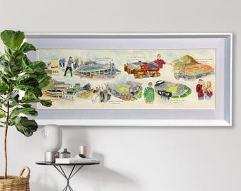 Custom Life Story Watercolor Painting, Personalized Retirement Gift, Career Milestone Art, Unique Journey Keepsake for Him Her