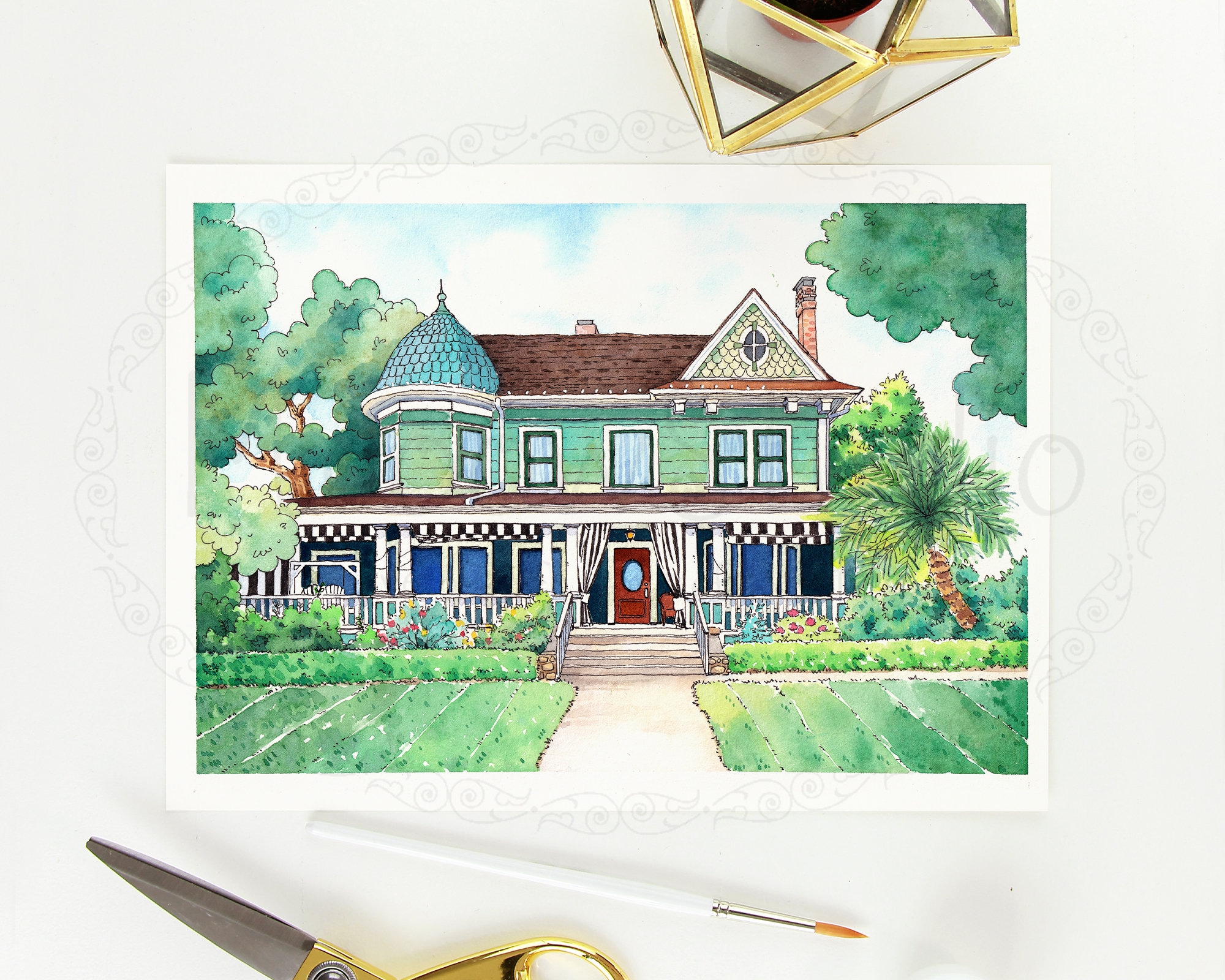 Custom Watercolor House Portrait From Photo, Hand Painted Home Painting ...