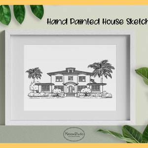 Custom House Sketch,Drawing From Photo,Personalized Home Drawing,Line drawing,Hand Drawn Bespoke Home Illustration,Realtor Gift for buyers