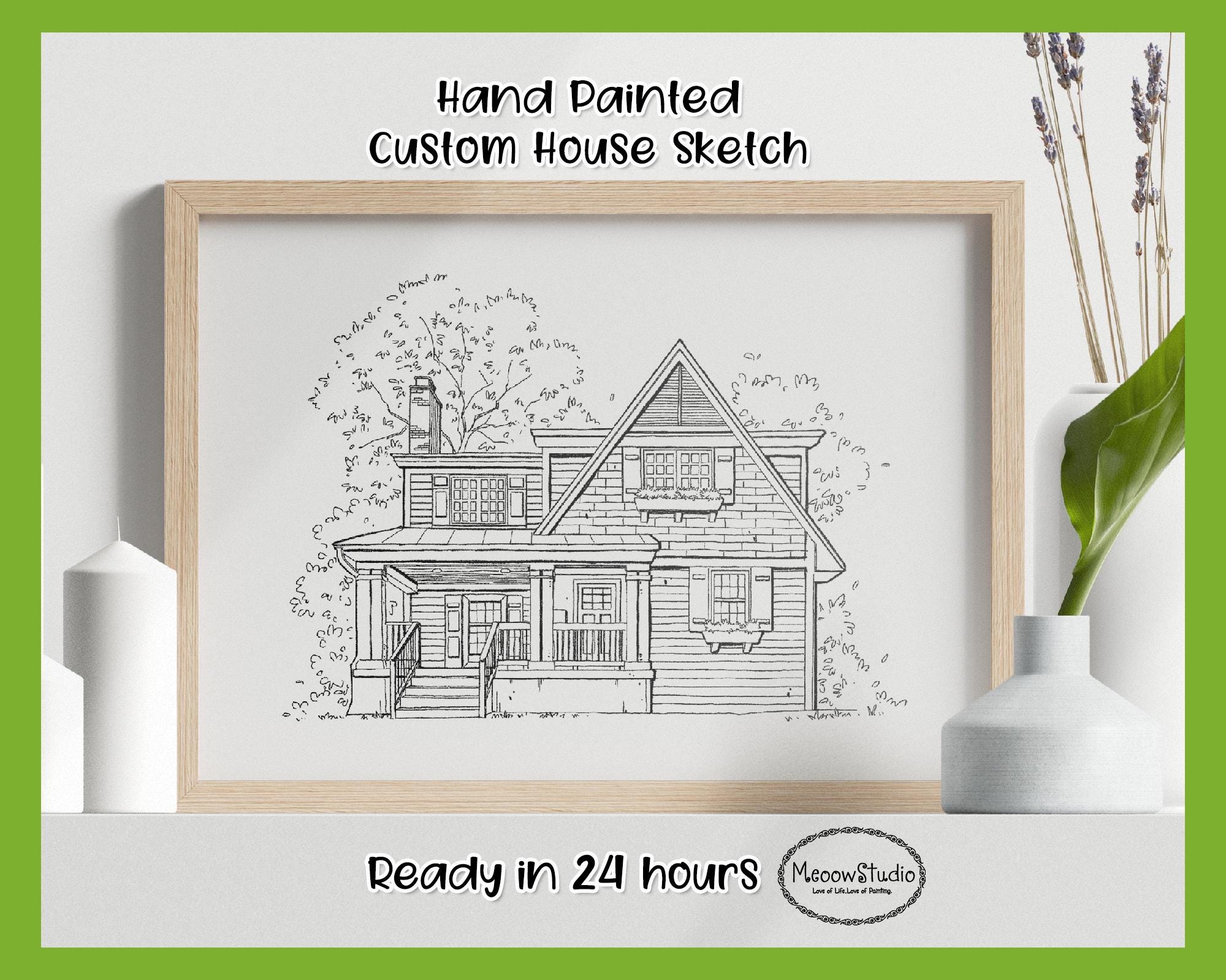Custom House Sketch,Drawing From Photo,Personalized Home Drawing,Line drawing house,line art,Minimalists,Home Sketch,Realtor Gift for buyers