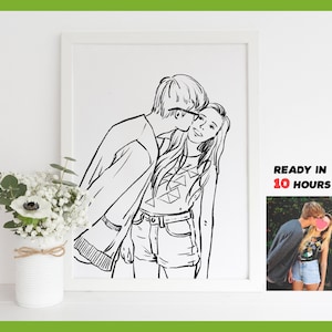 Custom Portrait from Photo,Pet Portrait,Couple drawing,Line Art Drawing,Minimalist Drawing,Personalized Line Drawing,Couple Custom Gift