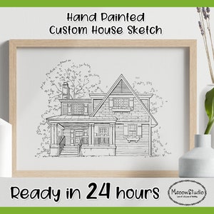 Custom House Sketch,Drawing From Photo,Personalized Home Drawing,Line drawing house,line art,Minimalists,Home Sketch,Realtor Gift for buyers