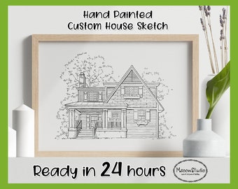 Custom House Sketch,Drawing From Photo,Personalized Home Drawing,Line drawing house,line art,Minimalists,Home Sketch,Realtor Gift for buyers