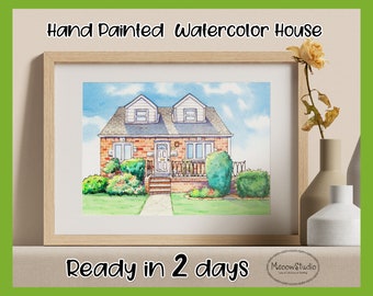 Custom Watercolor House Portrait,Hand Painted,Drawing From Photo,Watercolor Painting,Personalized Housewarming Gift,Realtor Gift for buyers