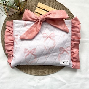 Girly Bow Quilted Bible Sleeve Cover, Faith Based Gift