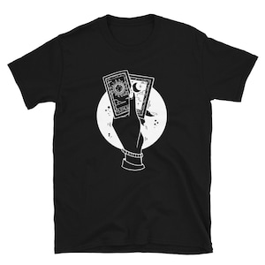 Sol y Luna Tarot Carta Manga Corta Camiseta Unisex