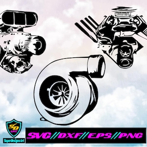 TurboCharger, V8, Engine, Mechanic, Car, Auto, Shop, Garage, vehicle,svg, dxf, eps, png, vector, cut file, cricut, silhouette, cnc.