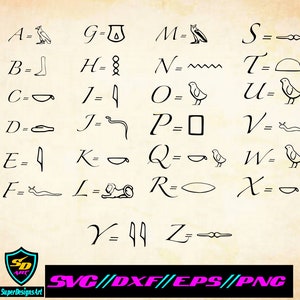 Hieroglyphics svg, Egyptian Alphabet svg, Egyptian letters svg, dxf, eps, png, vector, cut file, clip art, cricut, silhouette, cnc, plotter