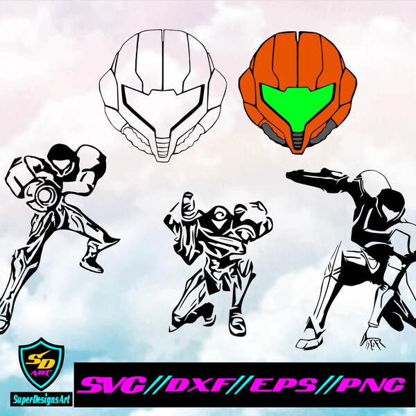 Samus Aran Metroid svg,dxf,eps,png Wrestling, Cricut, silhouette vector