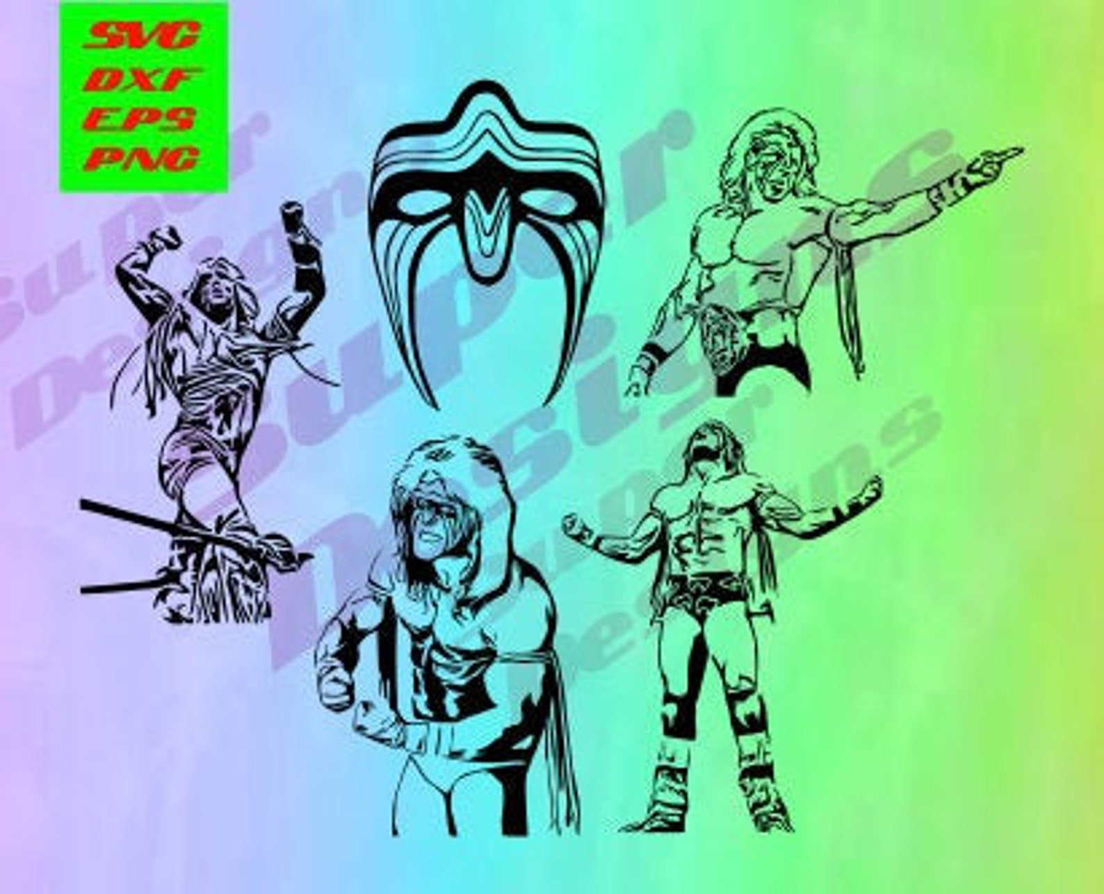 The Ultimate Warrior WWEWWF svg dxf eps png Digital | Etsy