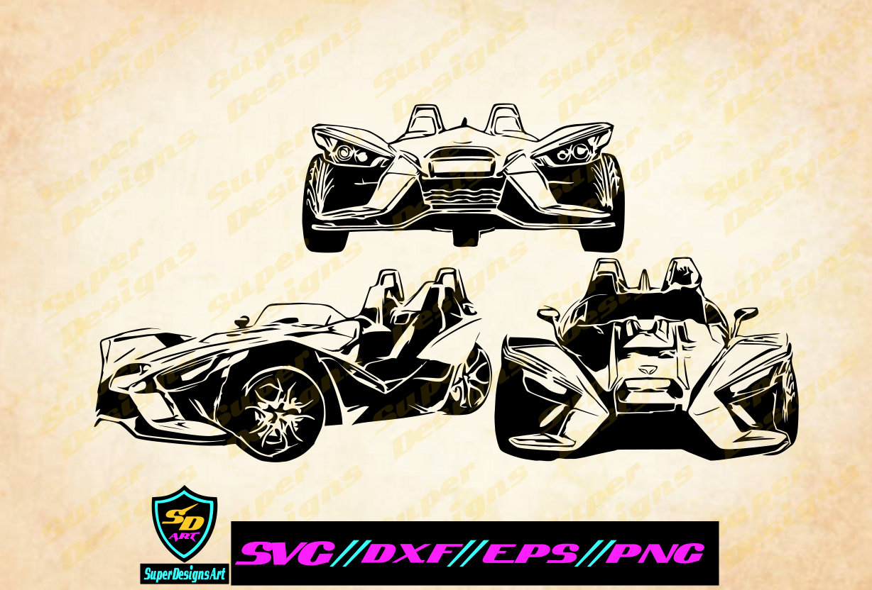 Svg Made With Polris Slingshot Design Elements 3 Wheeler Svg, Dxf, Eps