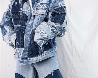 Chaqueta patchwork vaquera reciclada sostenible