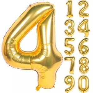 Big Gold Number Balloon 27” inch Foil Birthday Party Balloons - 1st Birthday Party Gold Balloon