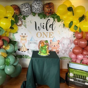 Safari Balloon Garland Kit Wild One Balloon Arch Kit Jungle Balloon Arch Kit for Baby Shower or Birthday Party