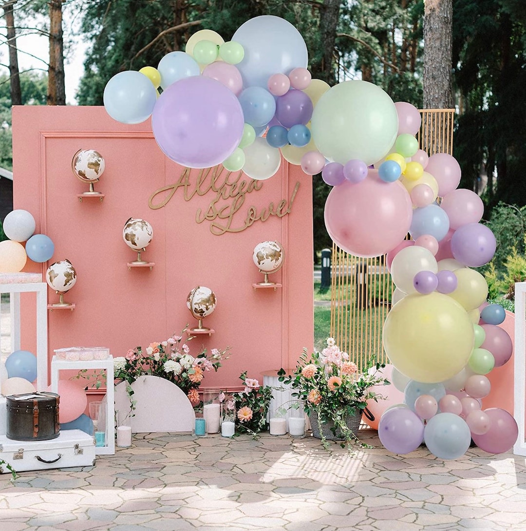 Pastel Rainbow Balloon Garland Kit Macaron Rainbow Balloon Arch