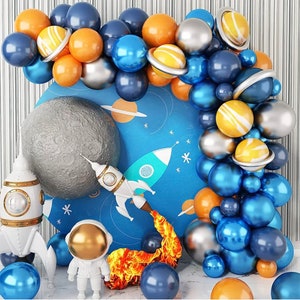 Astronaut Balloon Garland Arch Kit Blue Orange Balloons Space Outer Balloon Arch Kit Blue Sonic Balloon Arch Kit Baby Shower