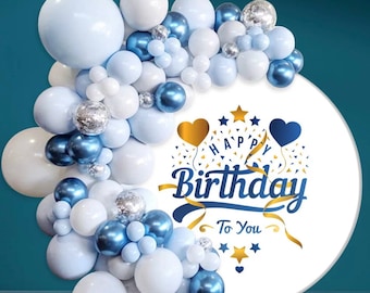 Baby Blue Shower Balloon Garland Kit with White and Silver Birthday or Baby Shower Balloons Winter Wonderland Blue Balloon Arch Kit