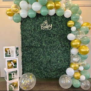 Sage Olive Green Balloon Garland Arch Kit White Gold Confetti Balloons Retro Green Balloon Arch Kit for Wedding Birthday Baby Shower image 3