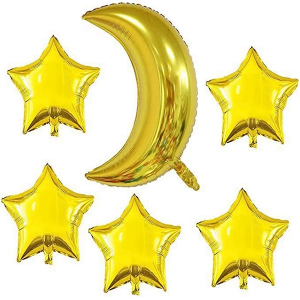 Moon and Star Balloons Twinkle Twinkle Little Star Gold Foil Balloons Gold Moon Balloon Gold Star Balloons