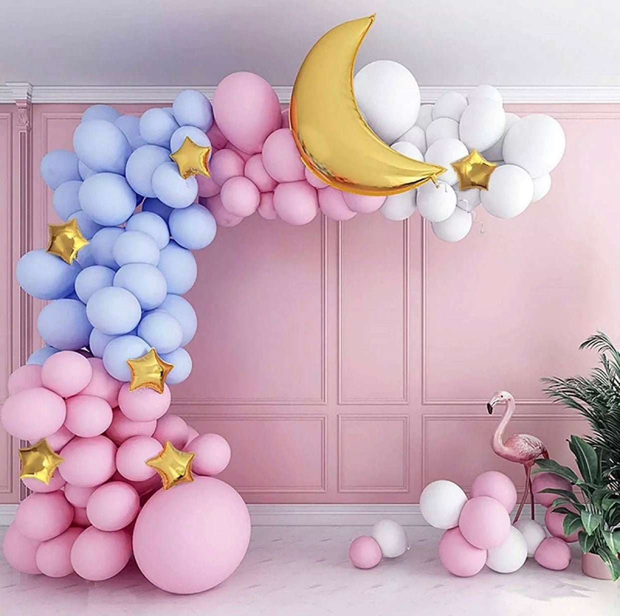 Coffee Pastel Blue PInk Gender Reveal Balloon Garland Kit Baby Shower Oh Baby  Party Decorations Supplies