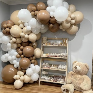 Kit arco ghirlanda palloncini neutri Boho Kit arco palloncini orsetto retrò marrone per matrimonio compleanno o baby shower