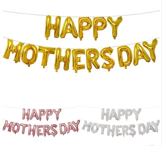 Palloncini Oro Rosa Per Festa Della Mamma: Striscione Con Scritta “Happy Mother’s Day” E Lettere In Lamina, Decorazioni Elio Per Compleanni E Celebrazioni