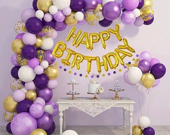Purple and Gold Balloon Garland Arch Kit Royal Purple Balloons Arch Cadbury Balloon Kit for Easter Birthday Party or Baby Shower