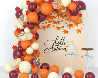 Thanksgiving Balloon Garland Arch Kit Fall Boho Balloons Autumn Balloon Arch for Wedding Birthday or Baby Shower