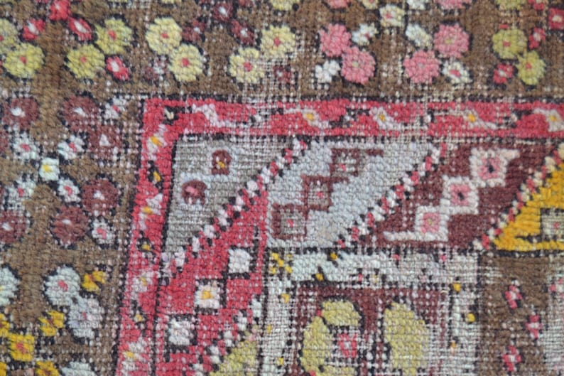 turkish rug 2.6x4.7 ft runner rug oushak rug oriental vintage rug vintage decor home decor handmade rug decor carpet rugs anatolian rug