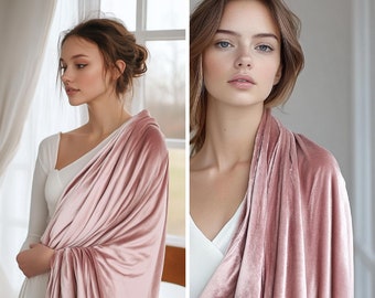 Dusty rose red Occassion Shawl, Velvet Evening Wrap, Wedding Shawl, Warm Winter Shawl Wrap, Custom order