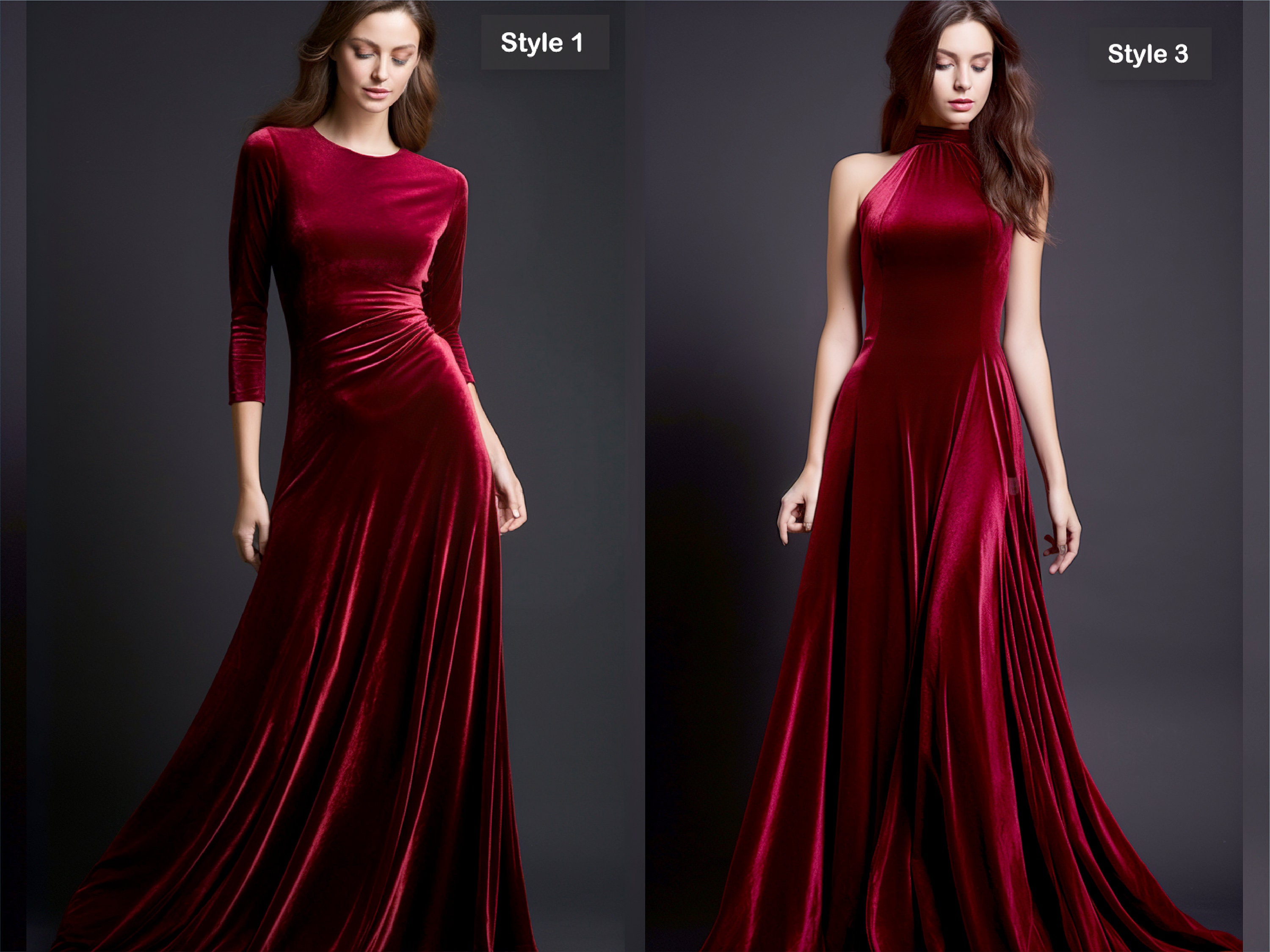 Golden Embroidered Maroon Velvet Elegance