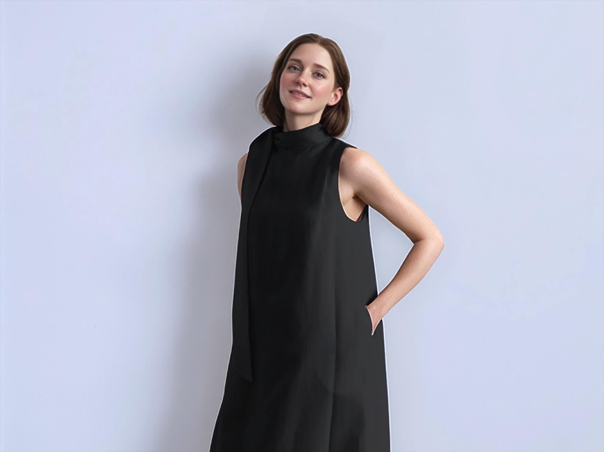 black shift dress sleeveless Black Cotton Sleeveless A-Line Short Shift Dress 62" / Petite (5'1" and below)