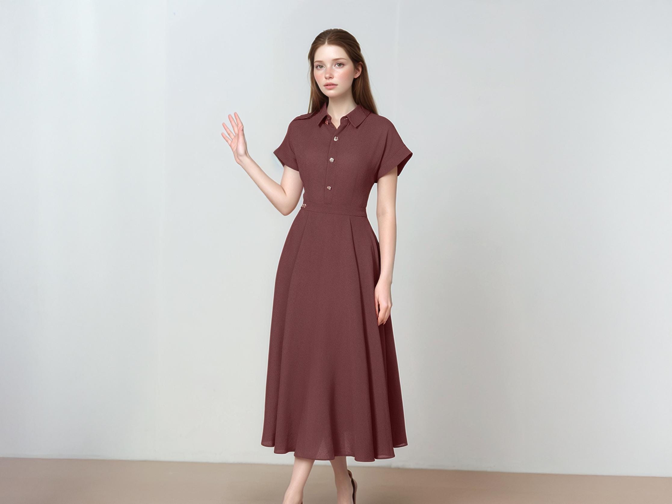 brown sleeveless midi dress Camel sleeveless midi dress – DESTREE