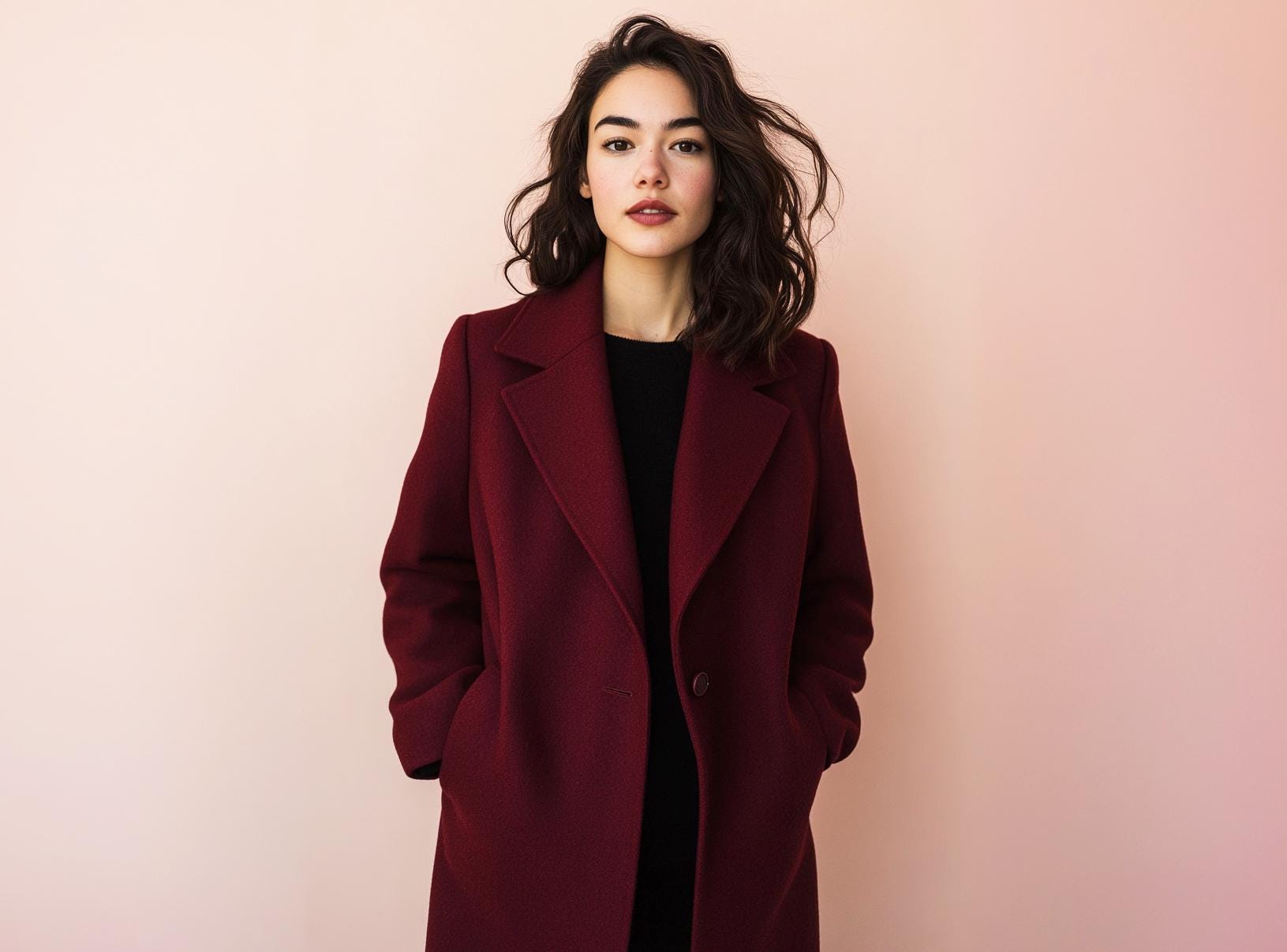 Burgundy coat - Etsy 日本