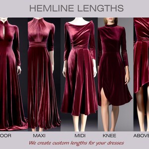 a group of women's dresses in different colors