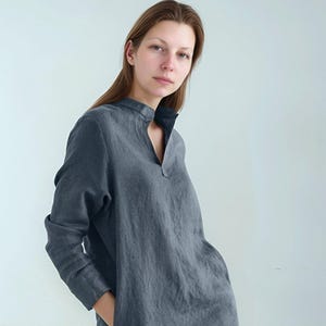 chinese dress ladies ACACIA linen shirt dress