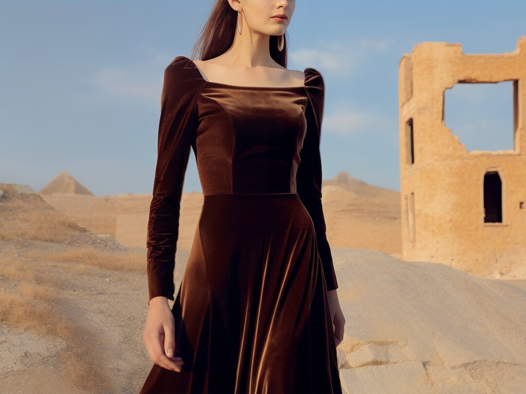 スーツ・フォーマル・ドレス Square neck velvet dress il_1080xN.5756898824_kcd4.jpg